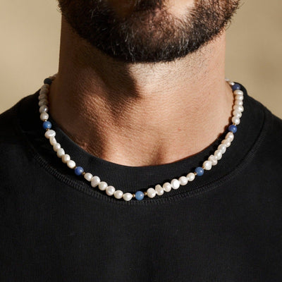 Bleu Cobalt - Collier de perles véritables