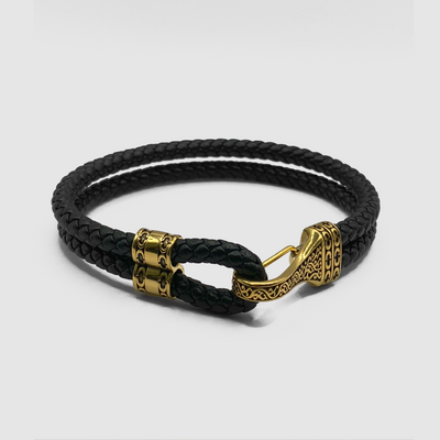 Bracelet Corde en Cuir (Or)