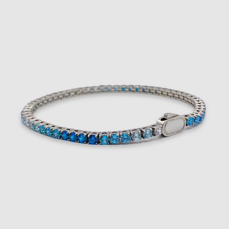 Blaues Tennisarmband (Silber) 3mm
