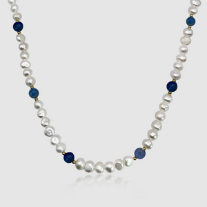 Azul cobalto - Collar de perlas reales