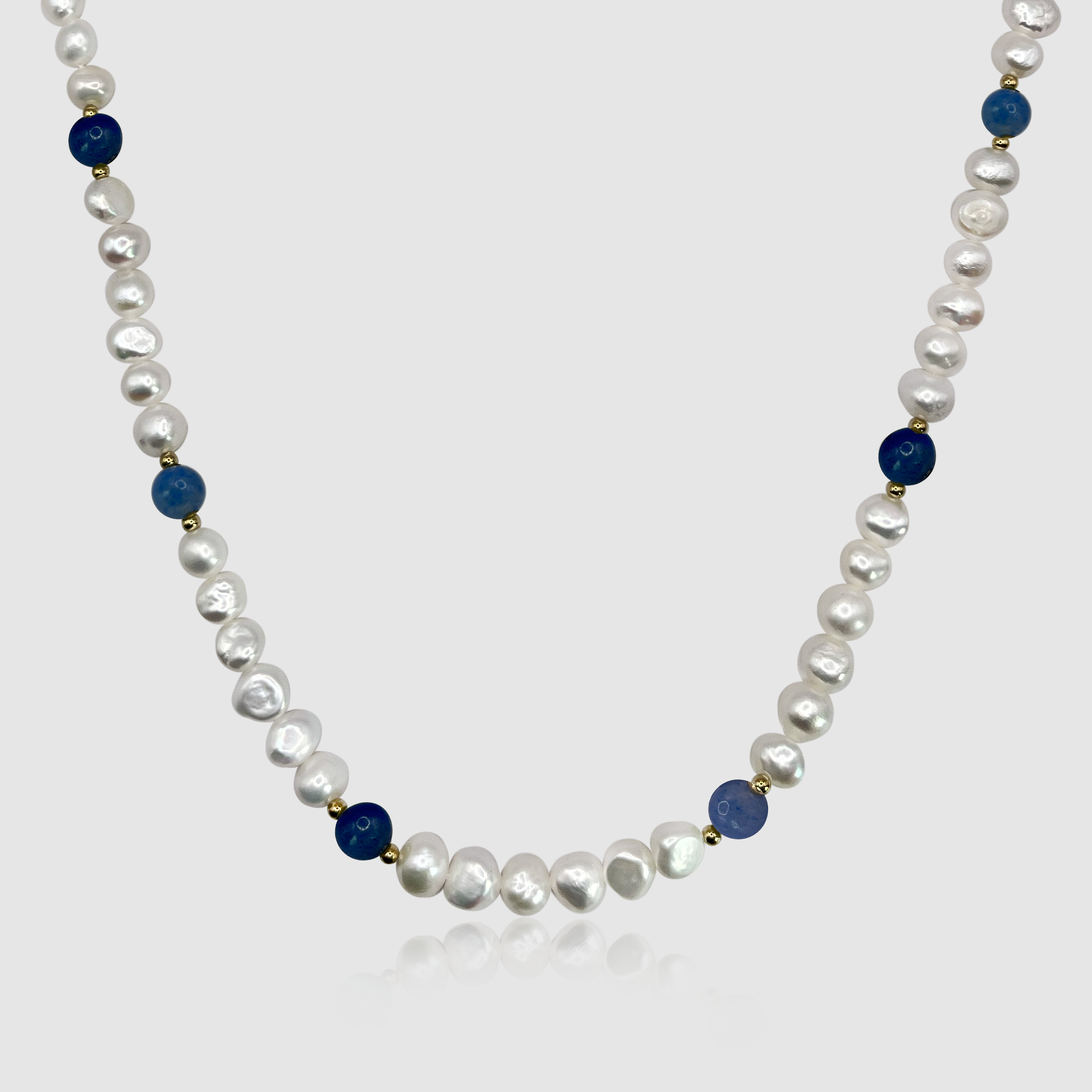 Bleu Cobalt - Véritable Collier De Perles