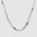 Smiley Real Pearl Necklace (Silver)