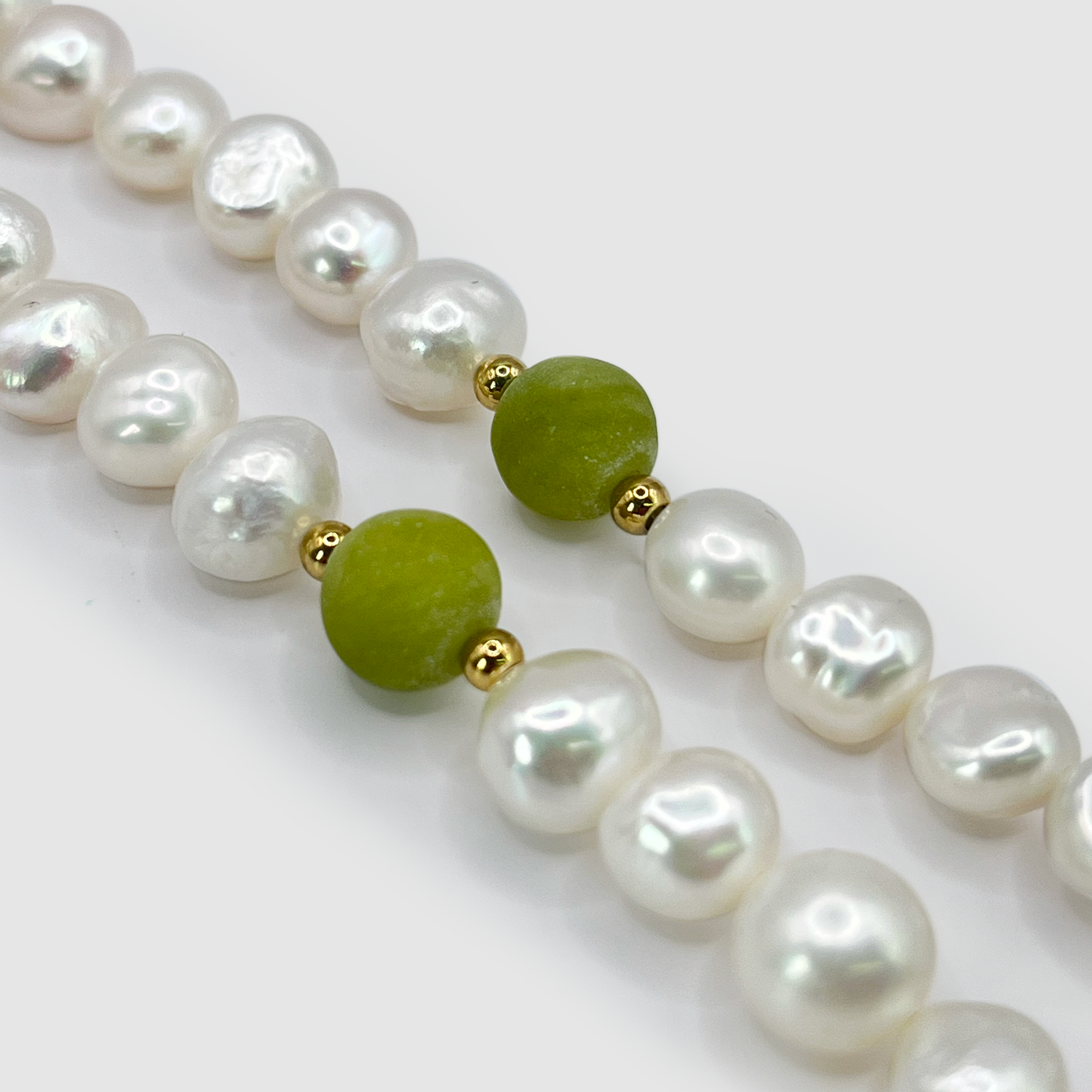 Vert forêt - Collier de perles véritables