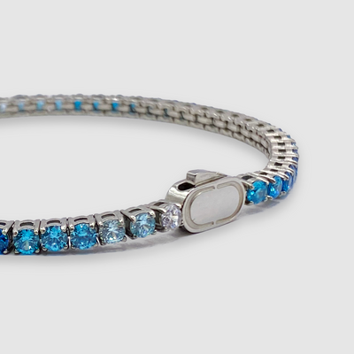 Bracelet Tennis Bleu (Argent) 3mm 