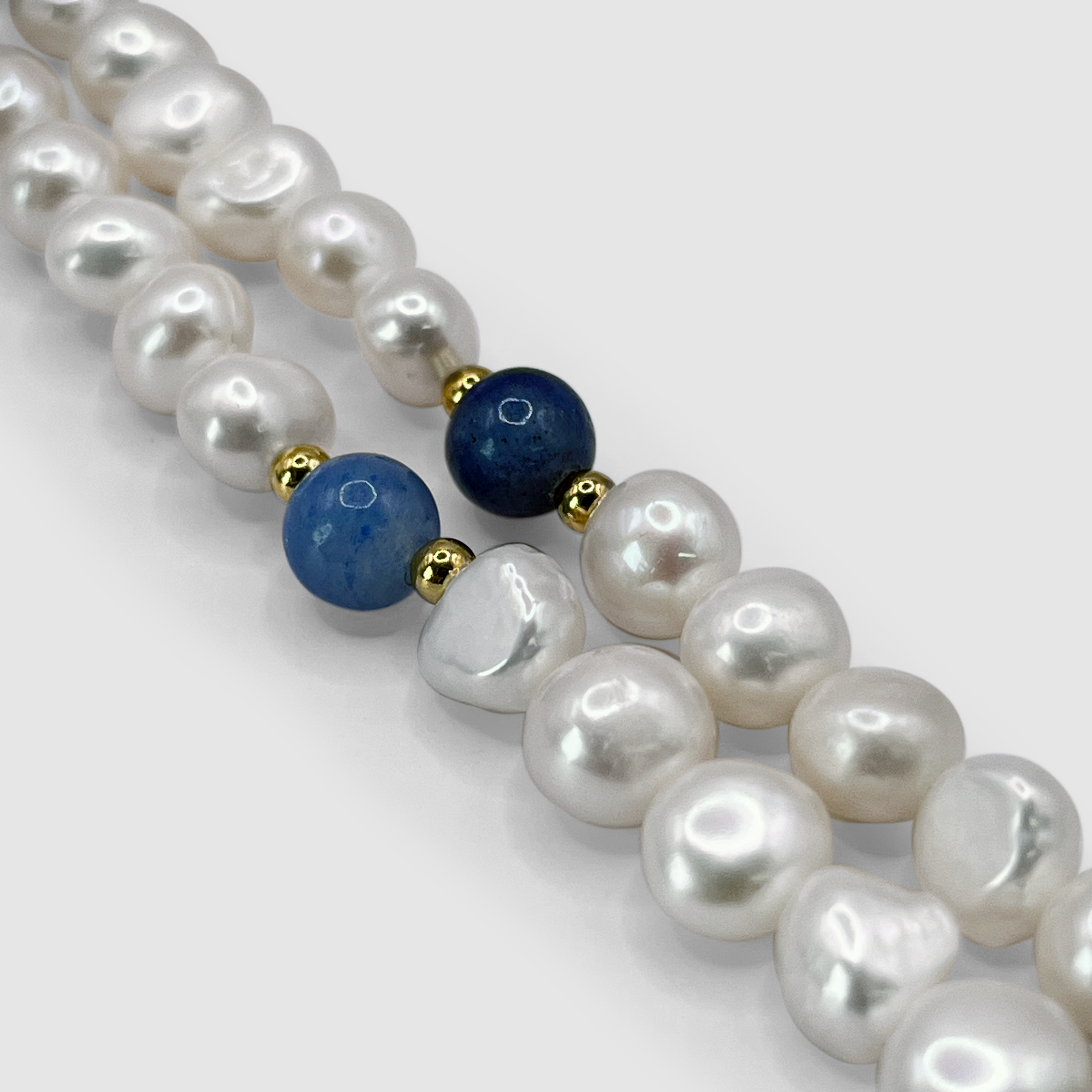 Cobalt Blue - Real Pearl Necklace