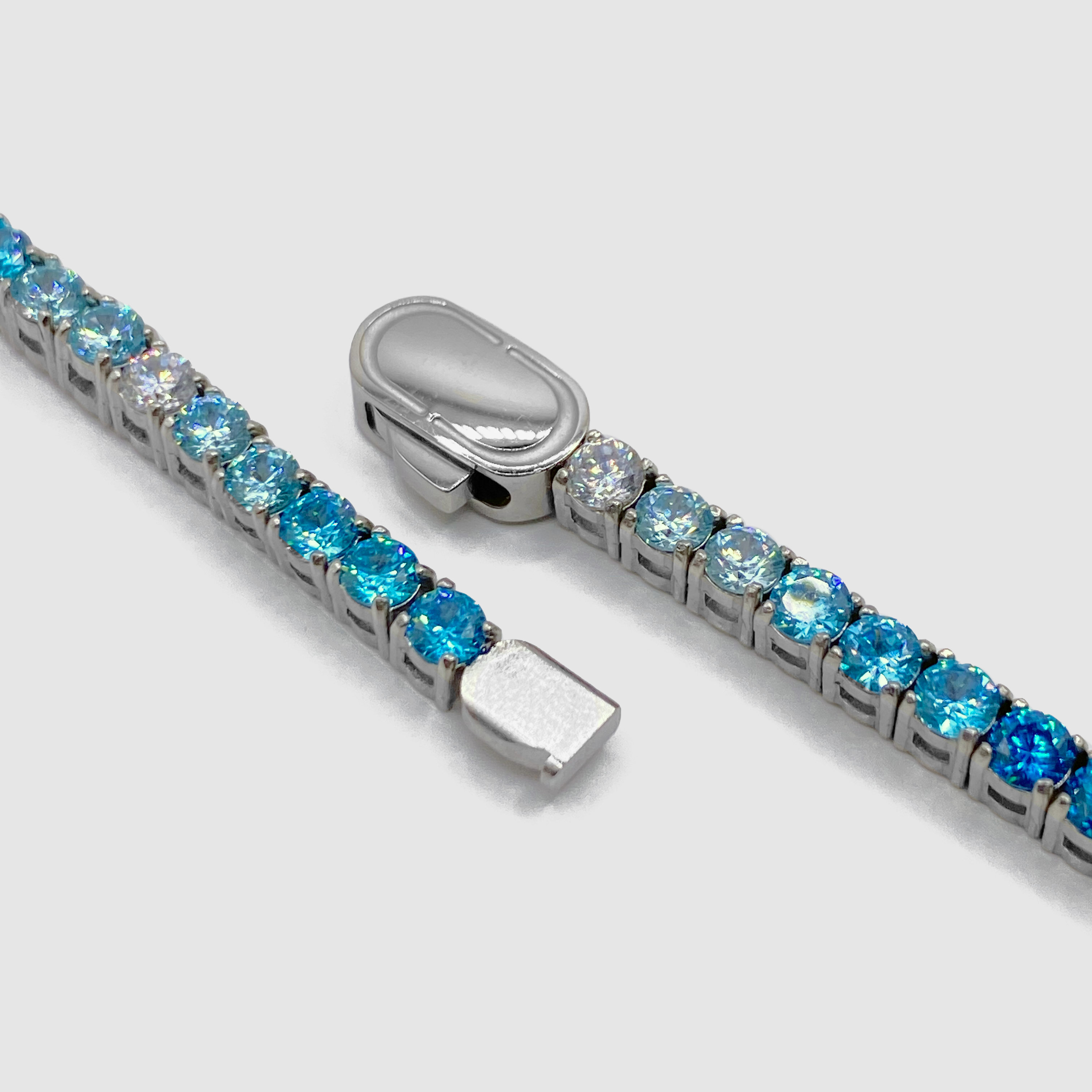 Blue Tennis Bracelet (Silver) 3mm | CRAFTD London