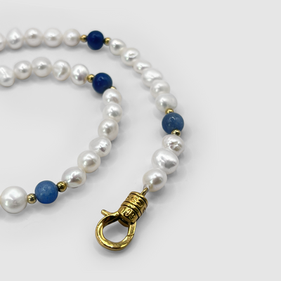 Bleu Cobalt - Collier de perles véritables