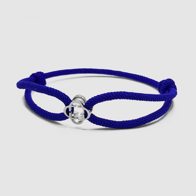 Bracelet cordon bleu cobalt (argent)