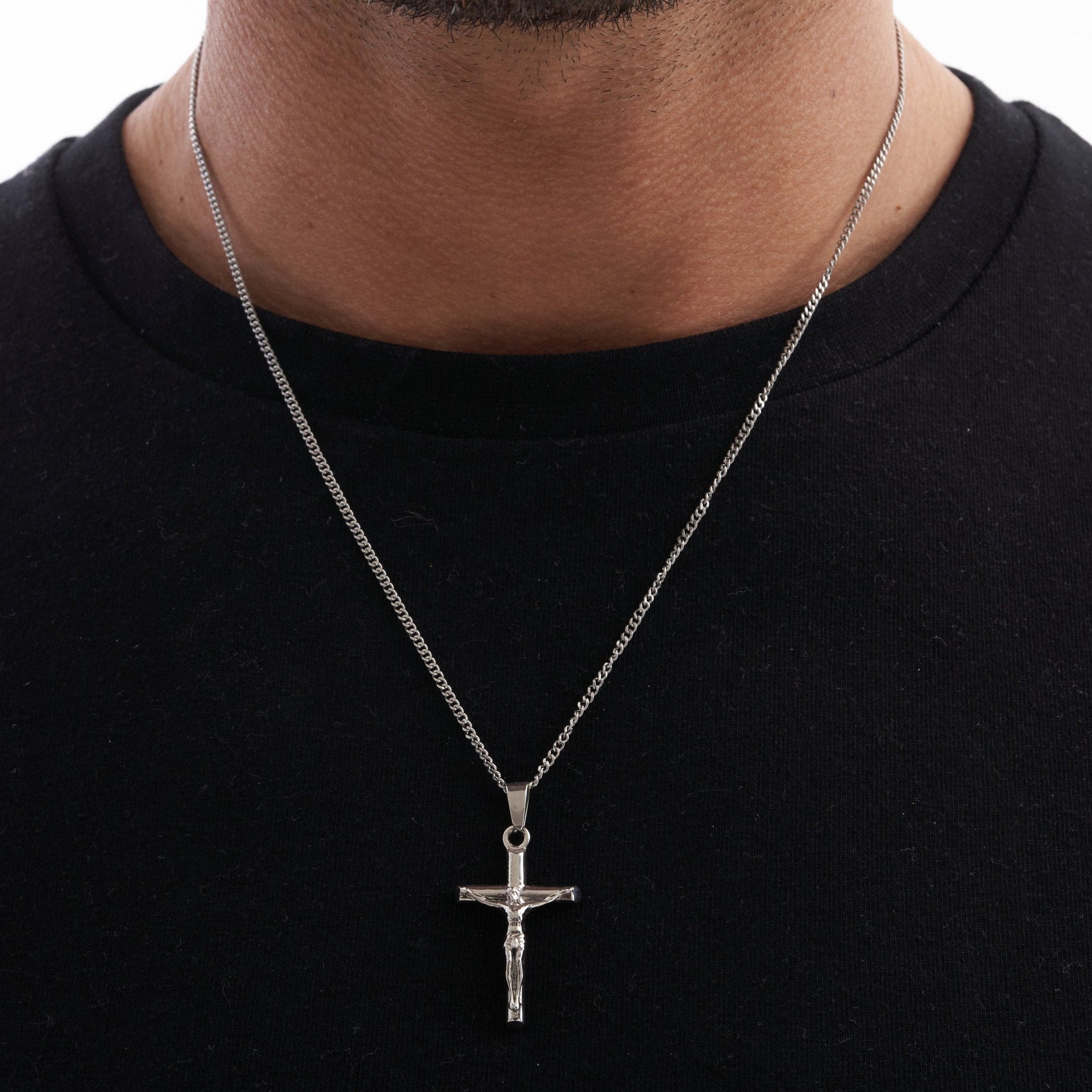 Silver 2025 crucifix pendant