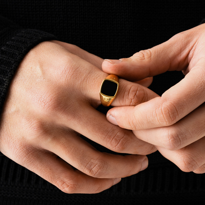 Squared Stone Signet Ring (Gold)