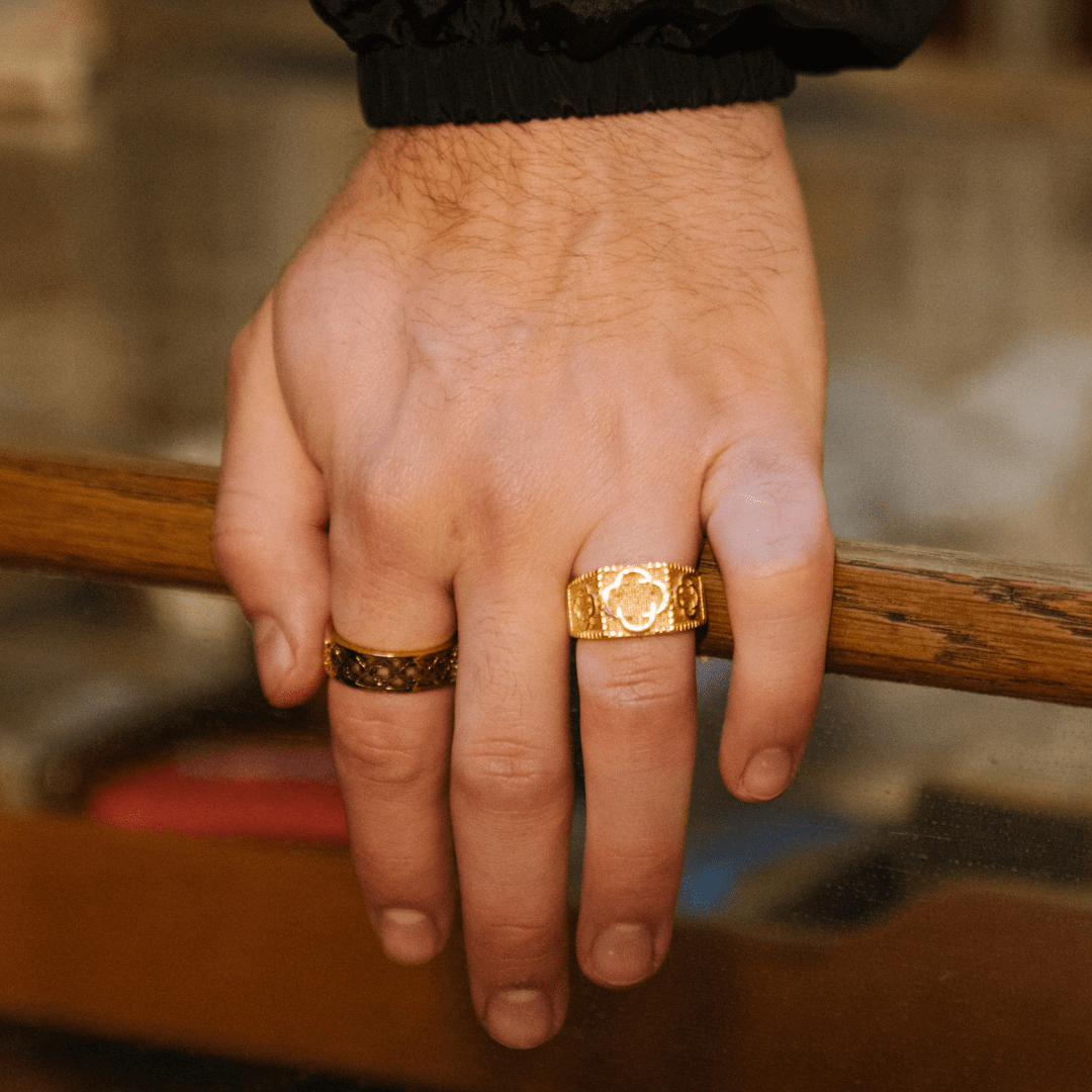 Kleeblatt-Souverän-Ring (Gold)