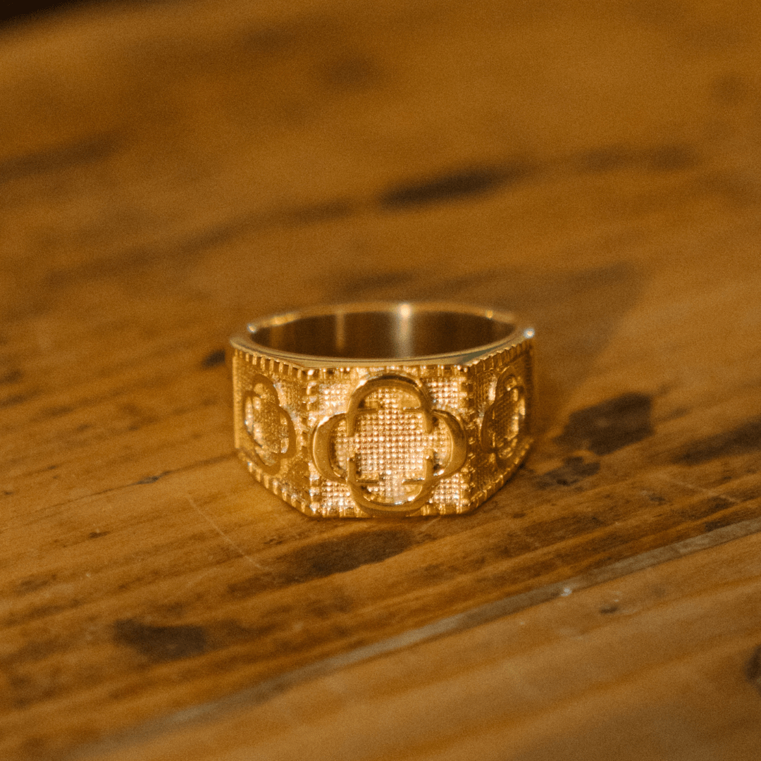 Kleeblatt-Souverän-Ring (Gold)