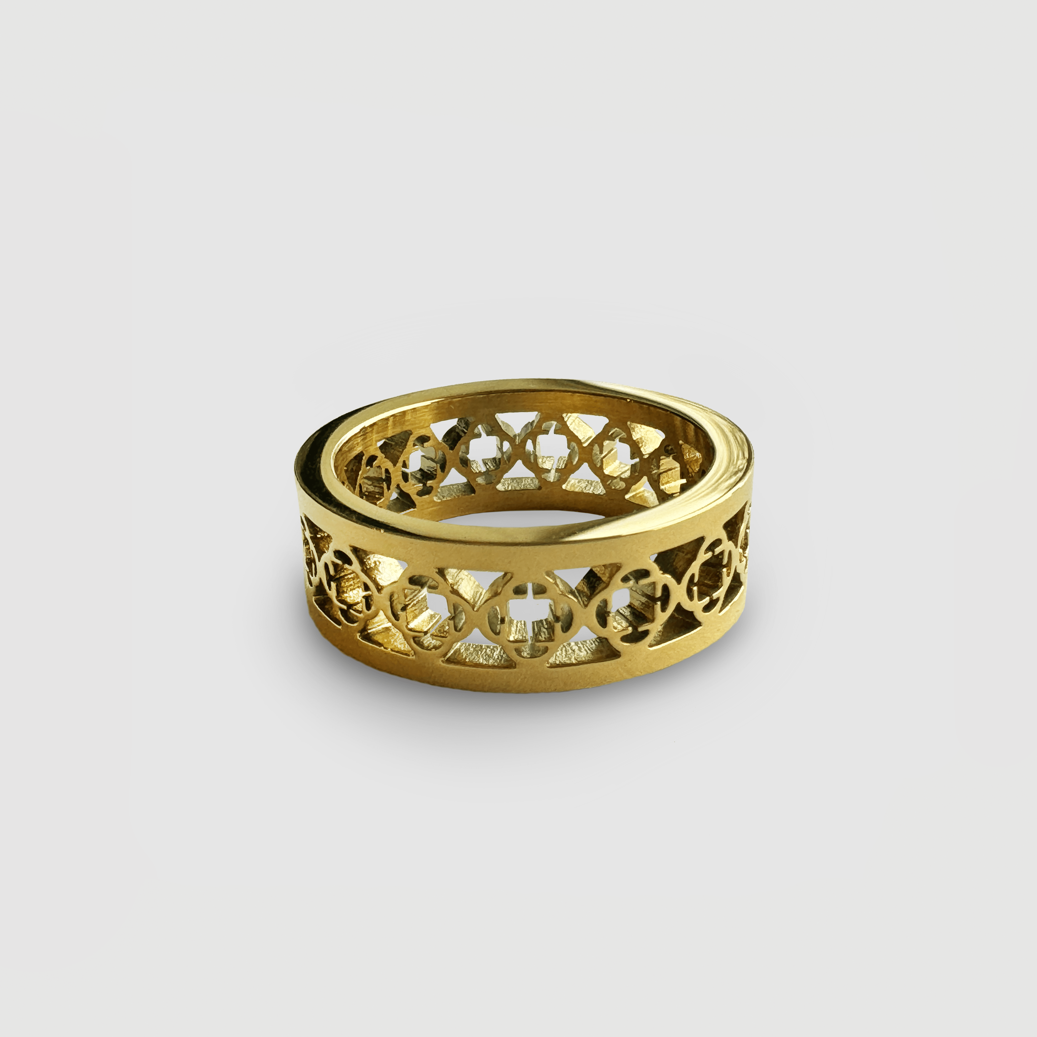 Anillo de banda de trébol (oro)