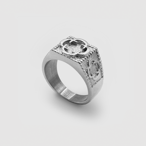 Anello Sovrano Quadrifoglio (Argento)
