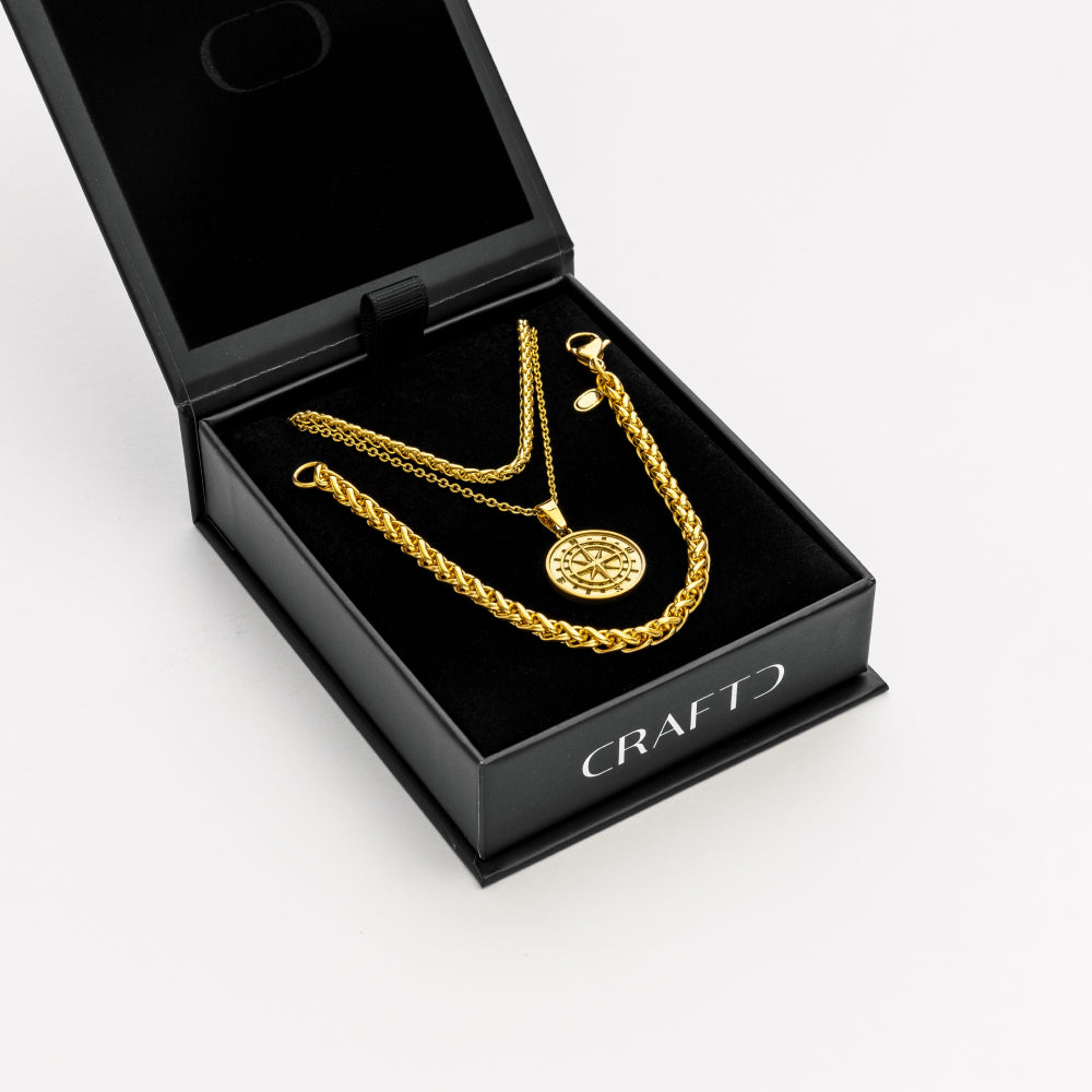 CRAFTDLondon クラフトロンドン CUBAN ＆ ROPE CHAIN GIFT SET Cuban & Rope Chain Gift Set (Silver)