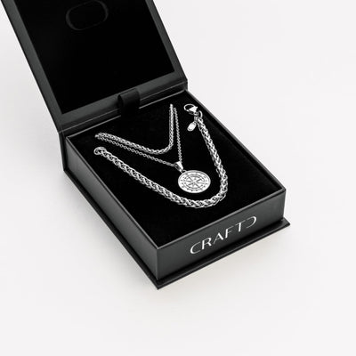 Coffret cadeau boussole (argent)