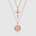 Ensemble Boussole x Crucifix (Or Rose)