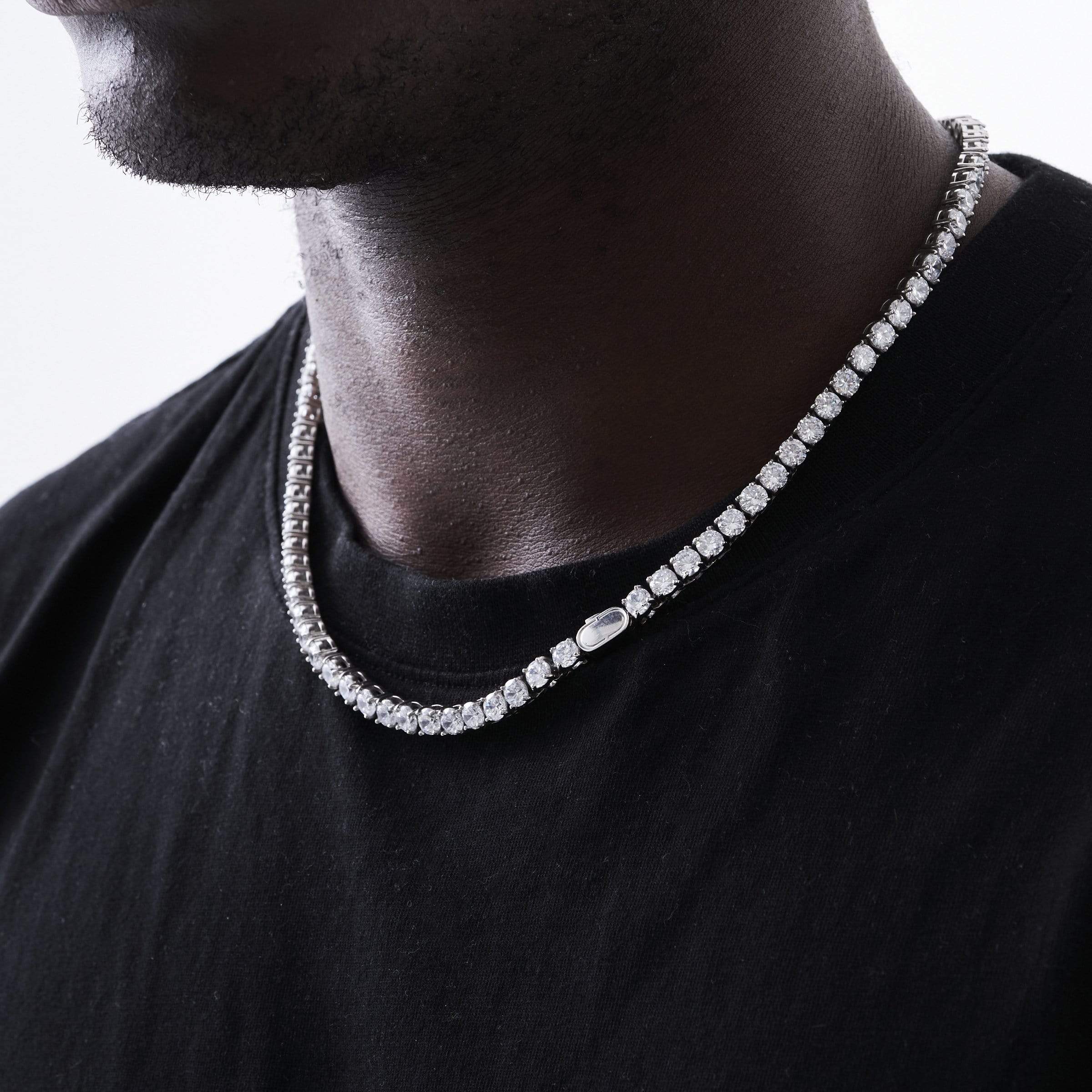 Silver Tennis Chain For Men | CRAFTD UK