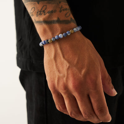 Bracelet en Pierre de Sodalite (Or)