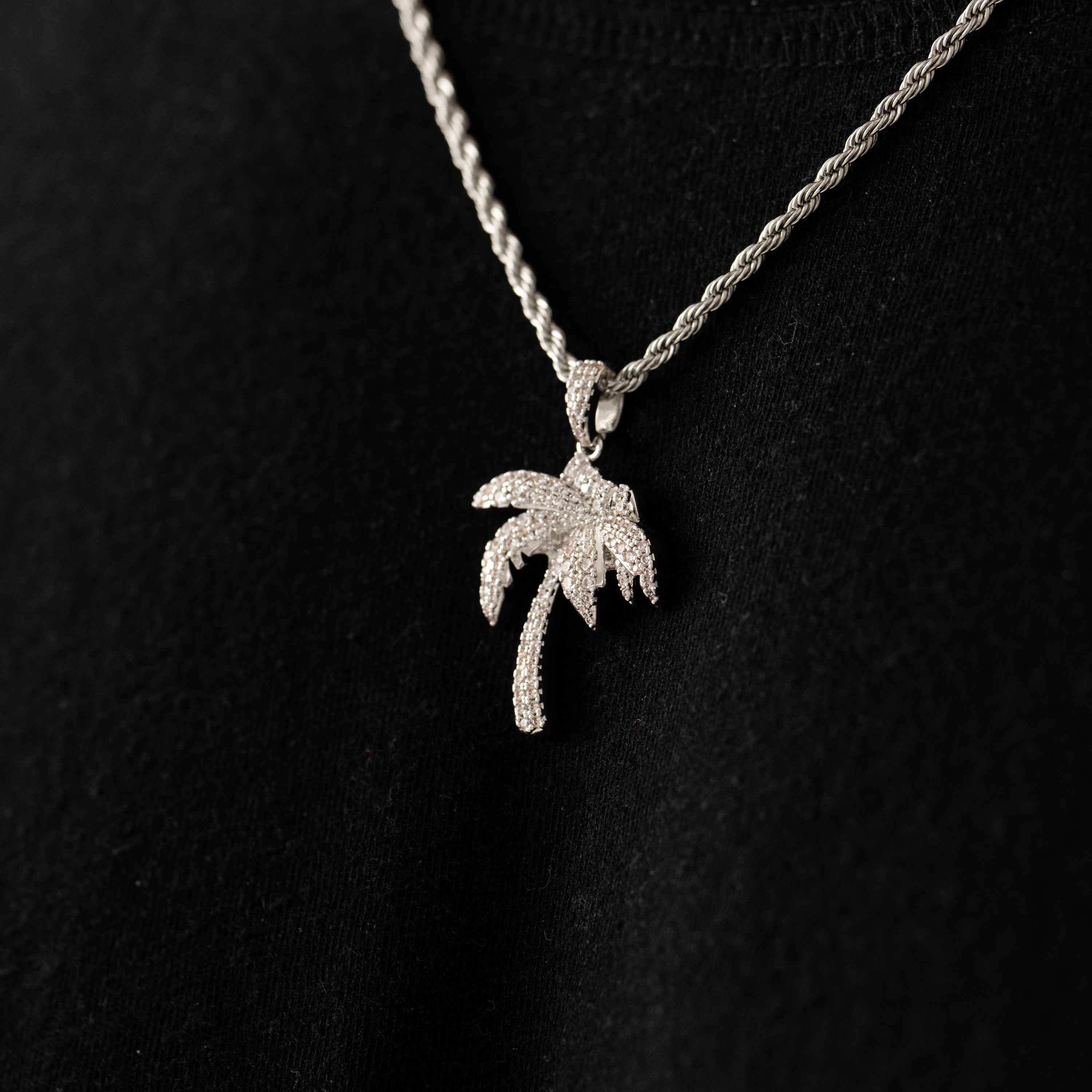 Iced palm sale tree pendant