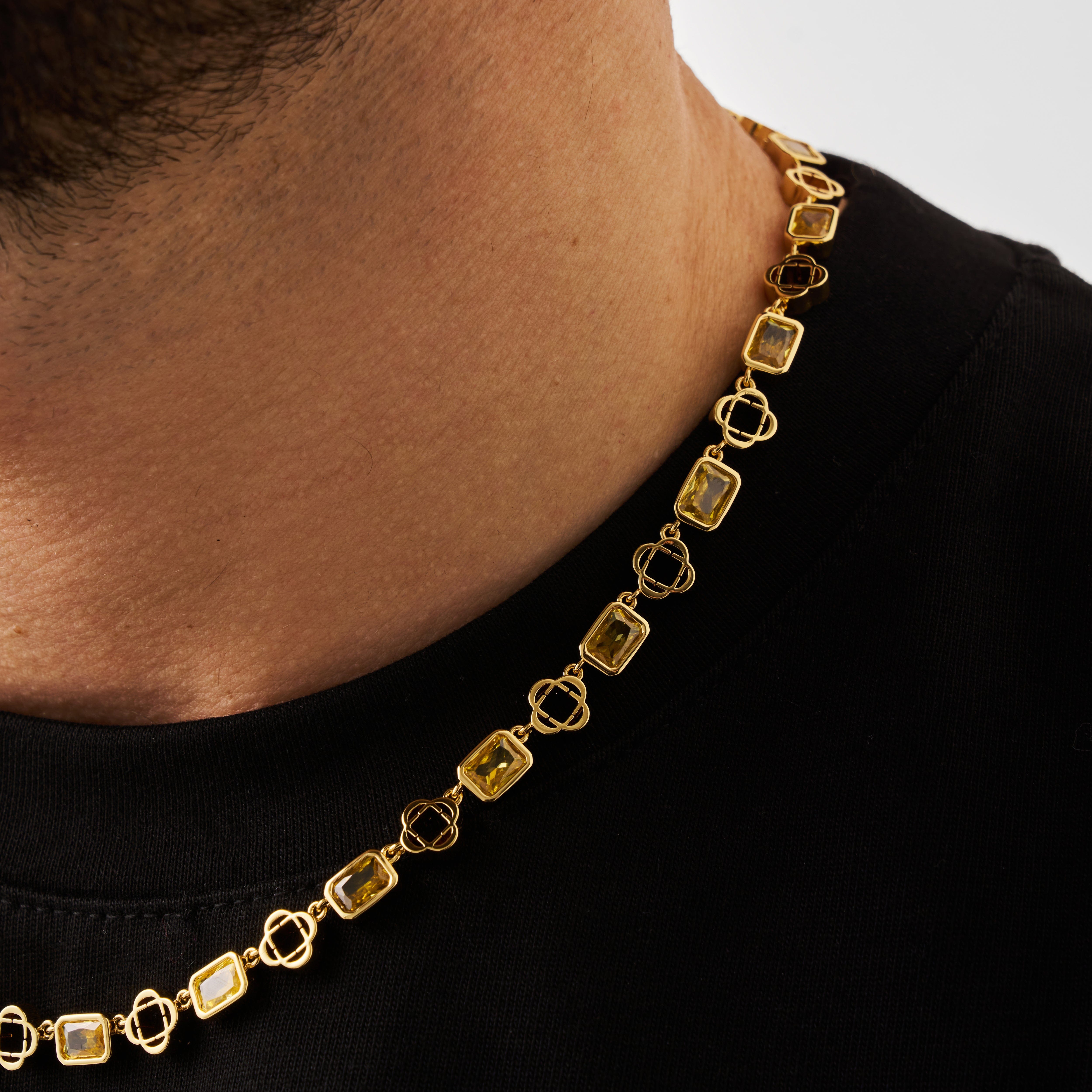 CRAFTD London ネックレス YELLOW GEMSTONE CLOVER NECKLACE Yellow Gemstone Clover Necklace (Gold)