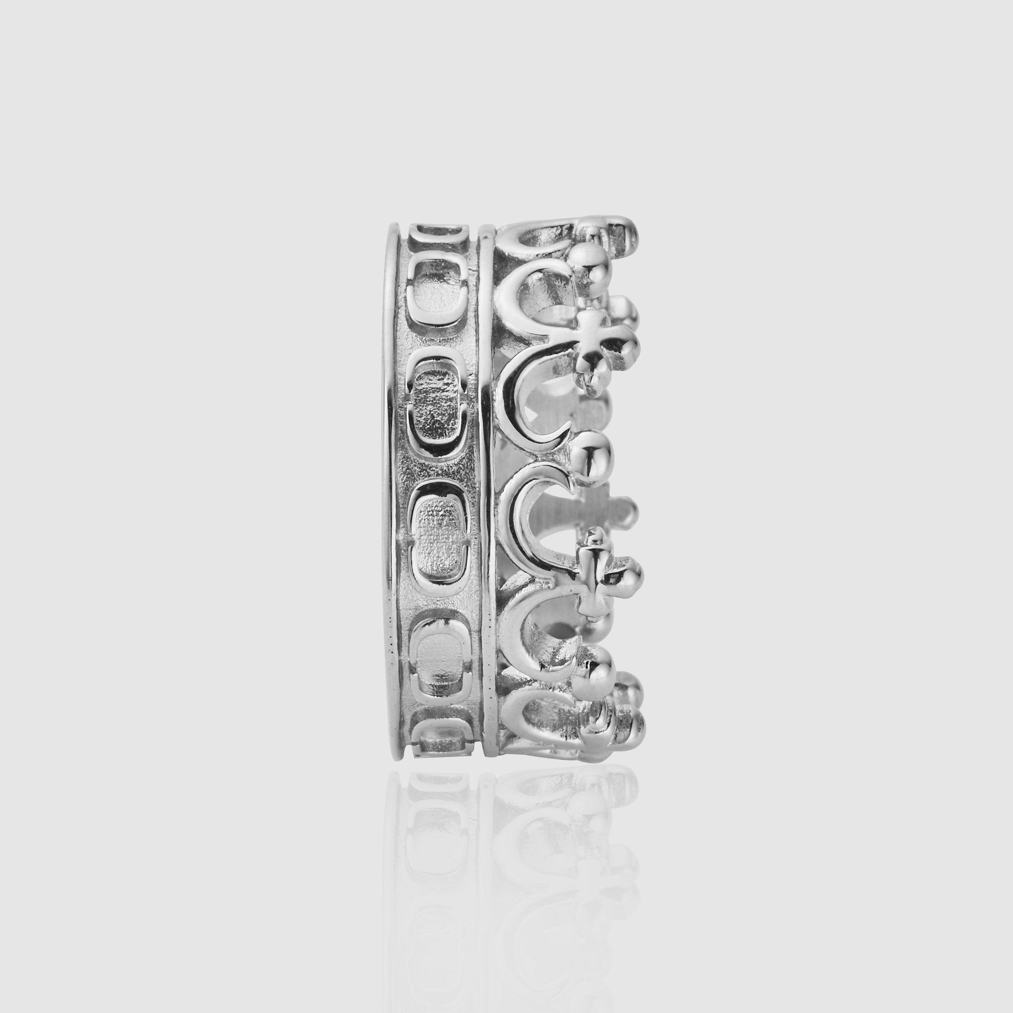 Stainless steel hot sale crown ring