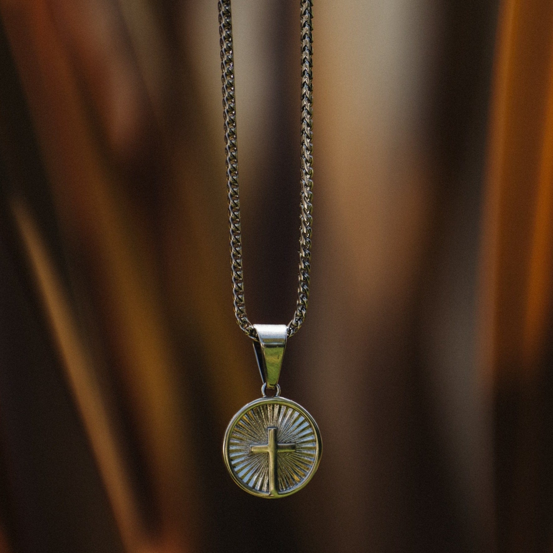 Silver Circle Cross Pendant for Men | CRAFTD London