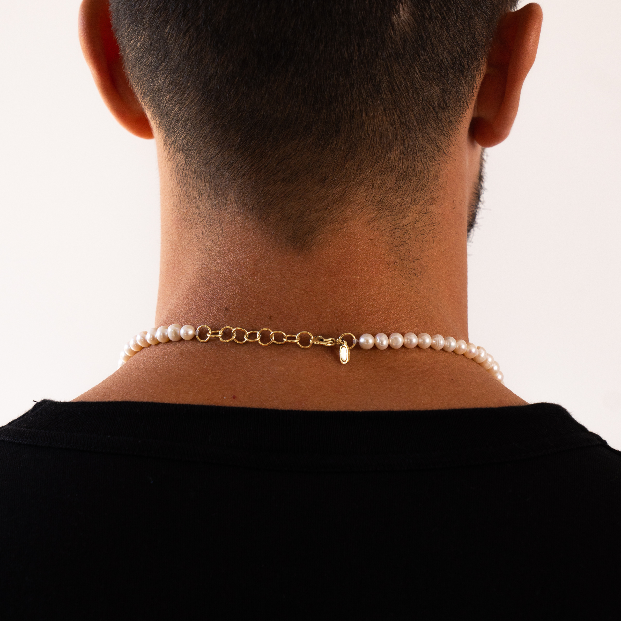 送料税込【CRAFTD London】Studded Real Pearl Necklace☆国内発 Men's Pendant Necklace With Real Pearls (Gold) | CRAFTD London
