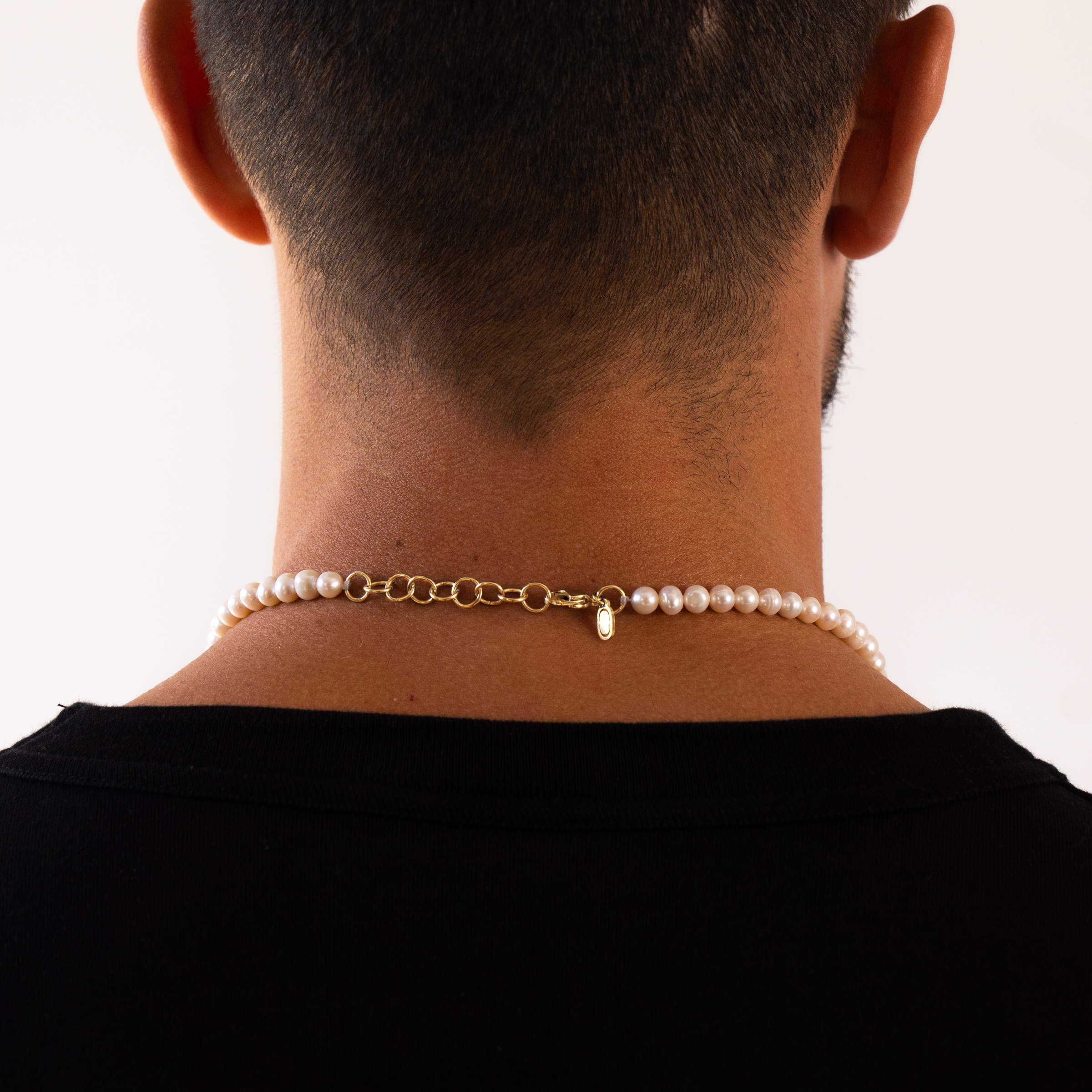 Collier avec pendentif en perles véritables (or)