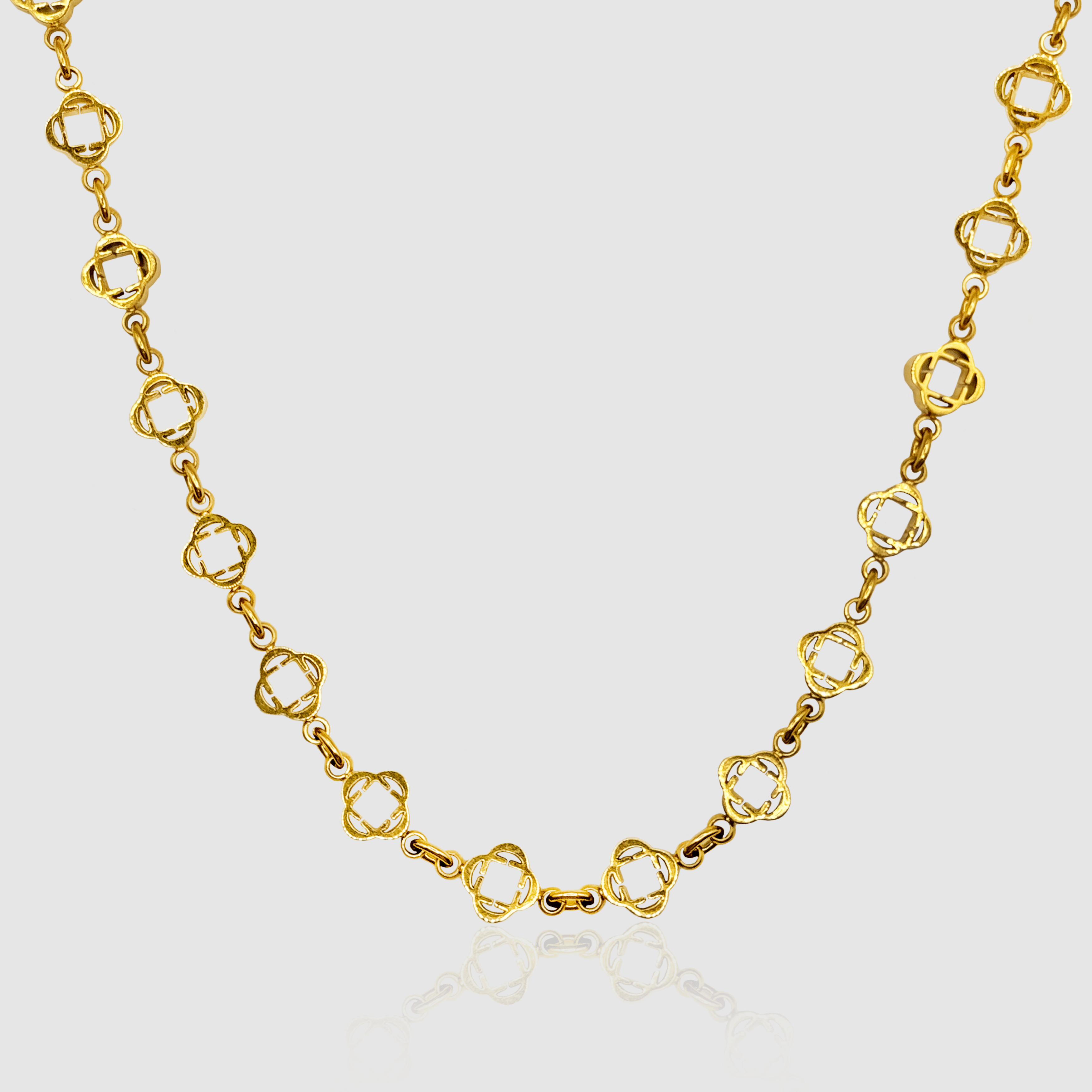 Kløverlink halskæde (guld)