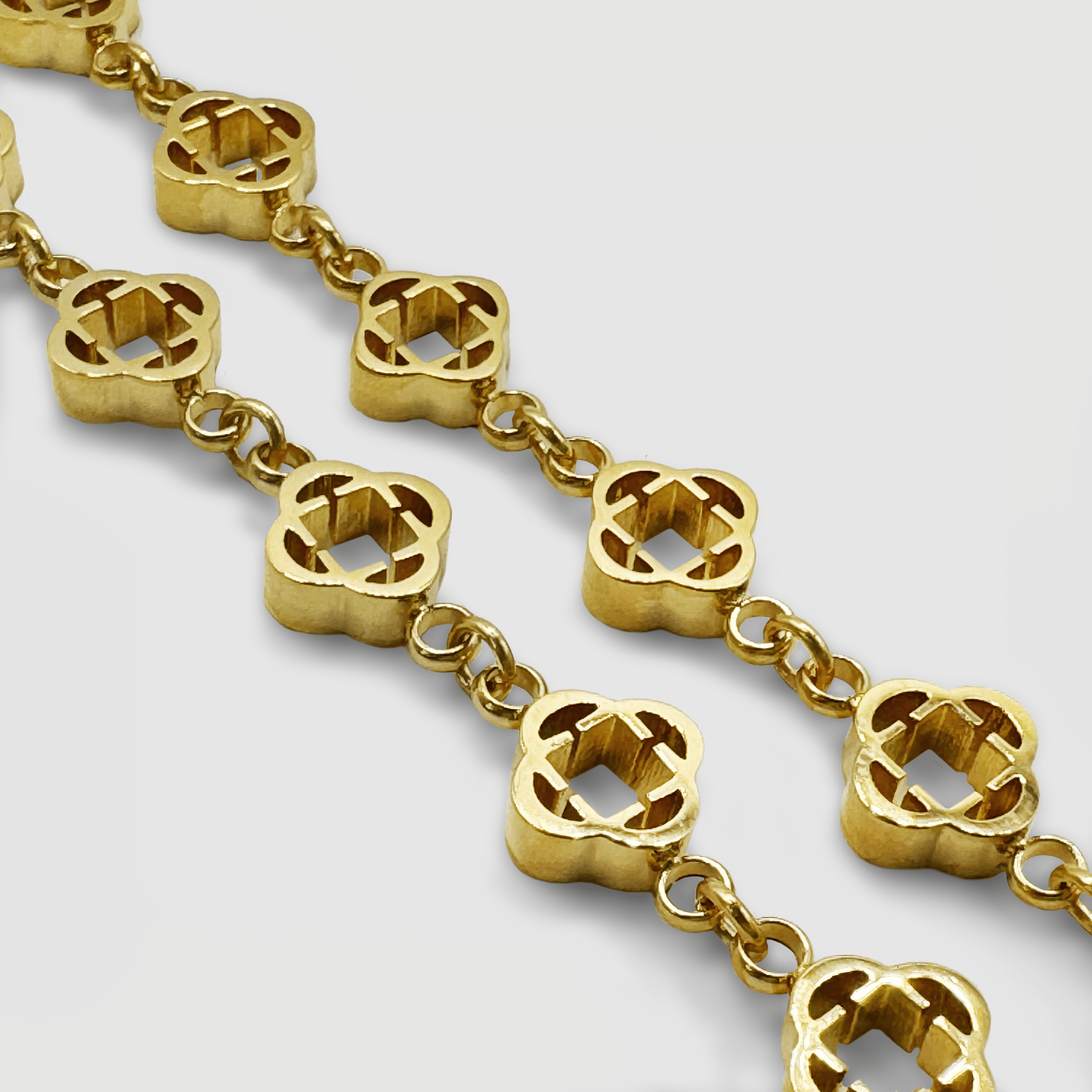 Collier à maillons trèfle (or)