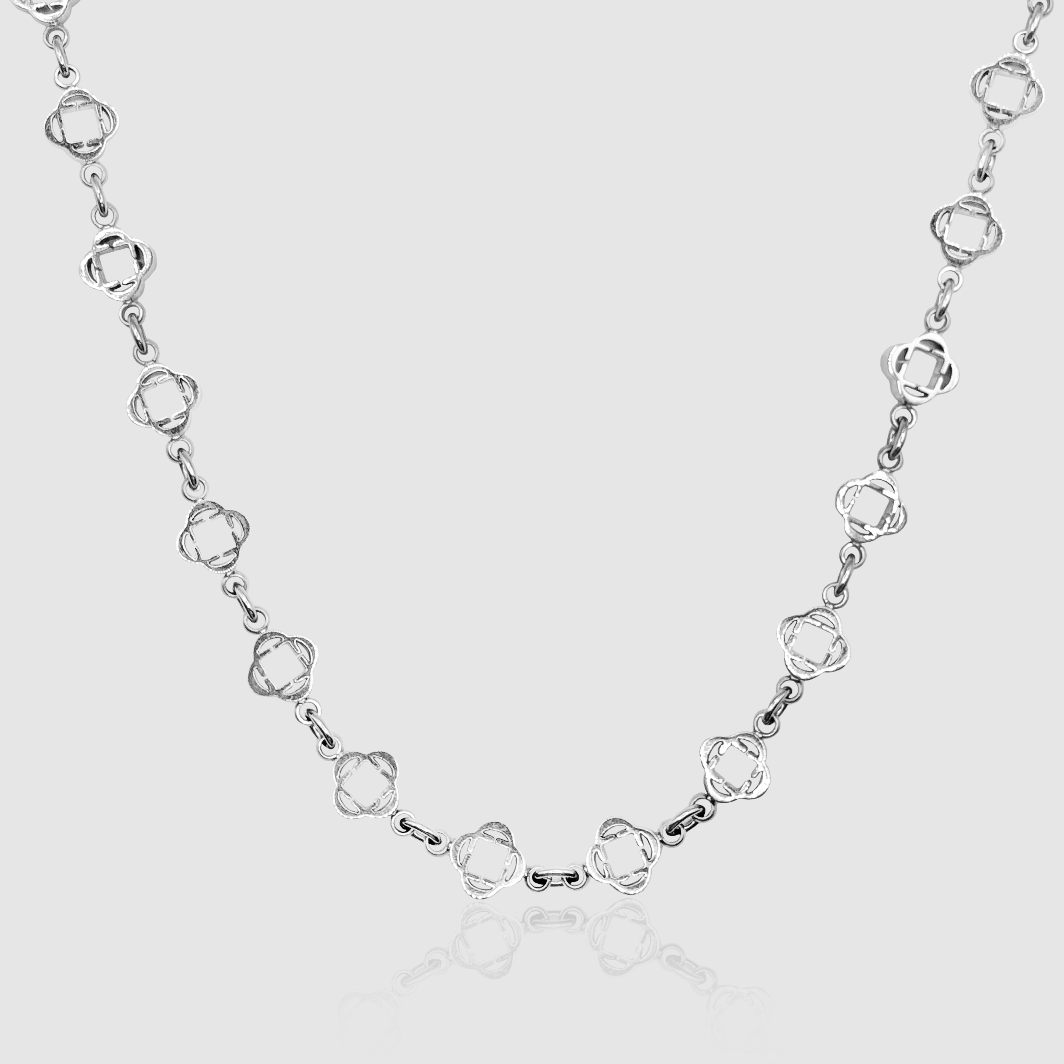 Clover link halskæde (sølv)