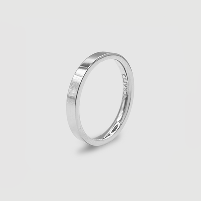 Bague Bande Plate (Argent) 3mm