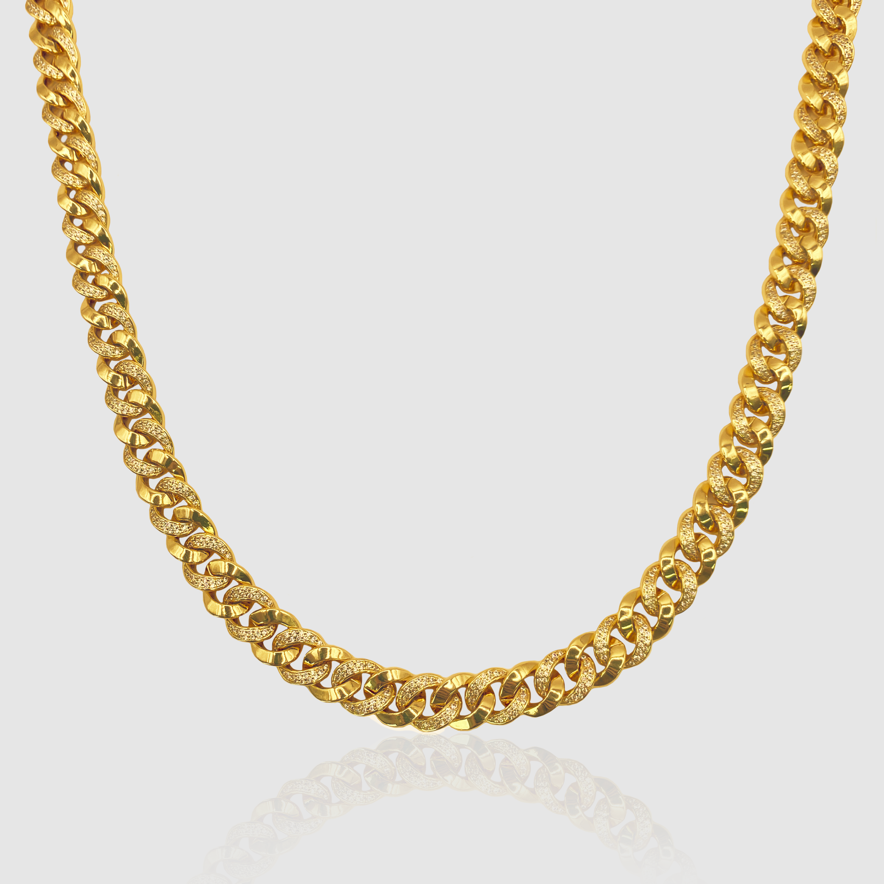 8mm Miami Iced Diamond Cuban Link Chain - Silver | CRAFTD London
