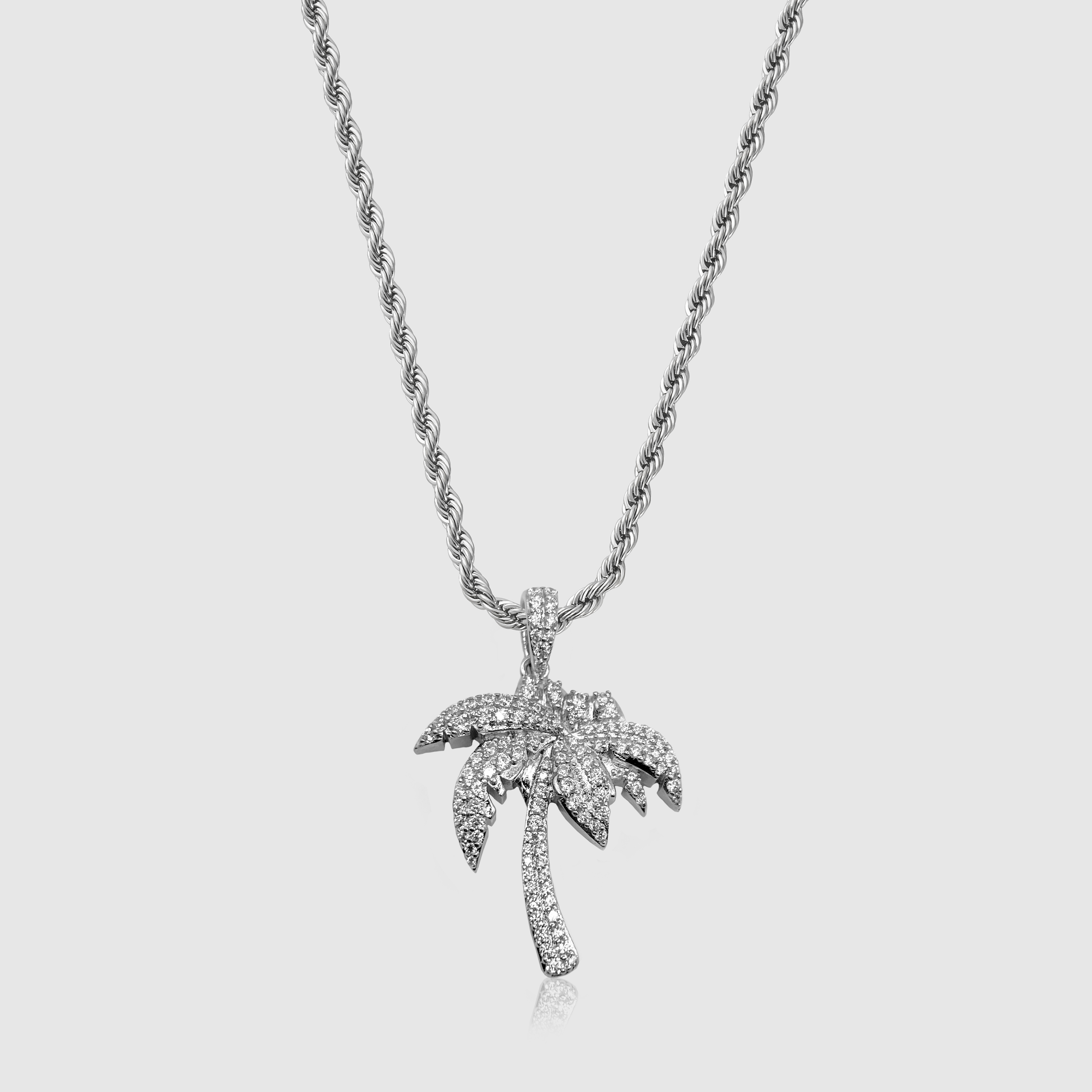 CRAFTD London ネックレス ICED PALM TREE PENDANT SILVER MOISSANITE Real 925 Silver Gold Palm Tree Necklace Pendant