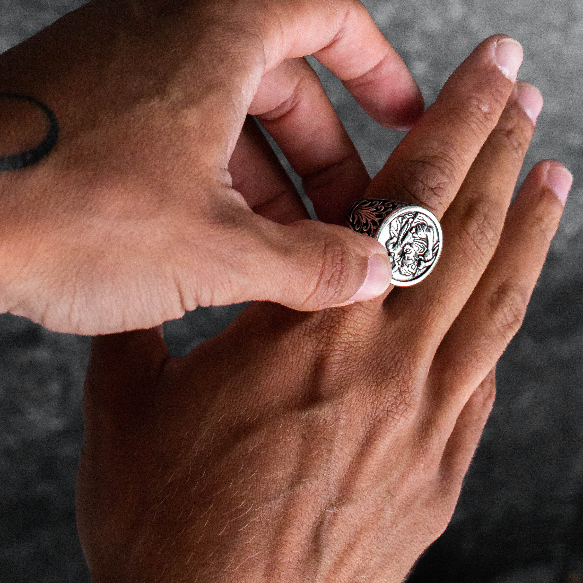 St christopher deals ring silver