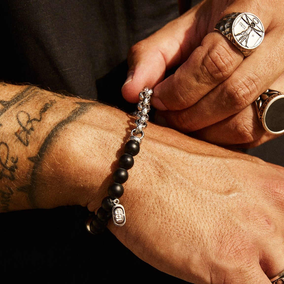 CRAFTDLondon クラフトロンドン ELEMENTS BEAD BRACELET SILVER Connell Bracelet (Silver) 2mm