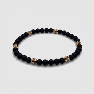 Matte Onyx Stone Bracelet (Gold)