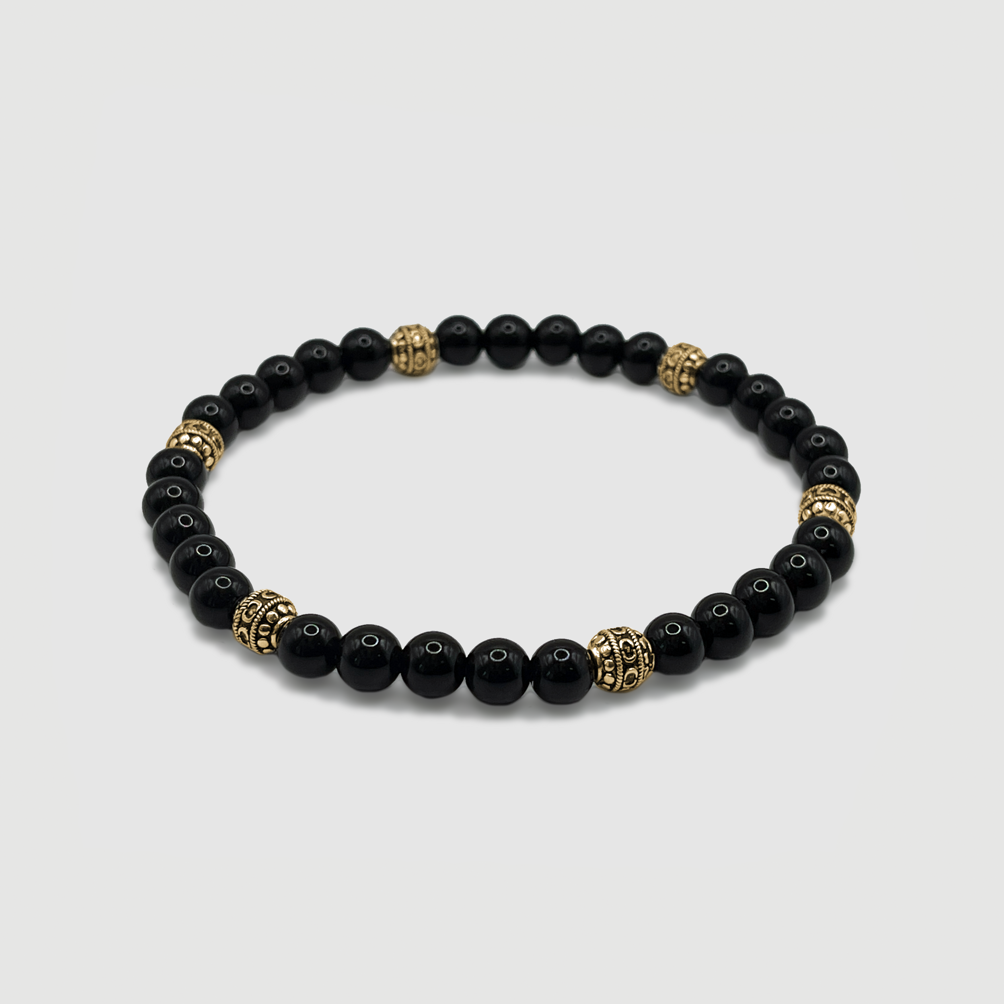 Obsidian Stone Bracelet (Gold)