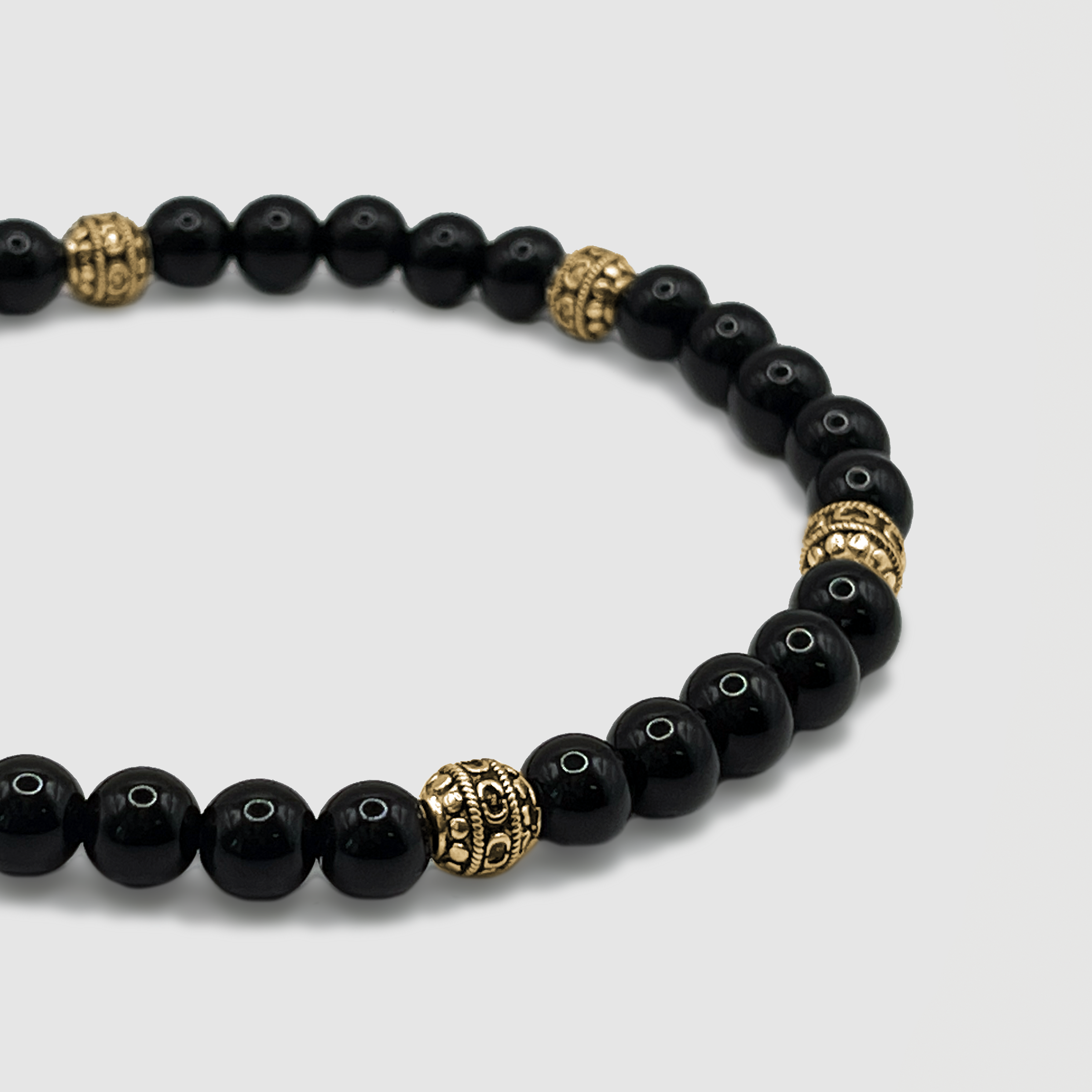 Obsidian Stone Bracelet (Gold)