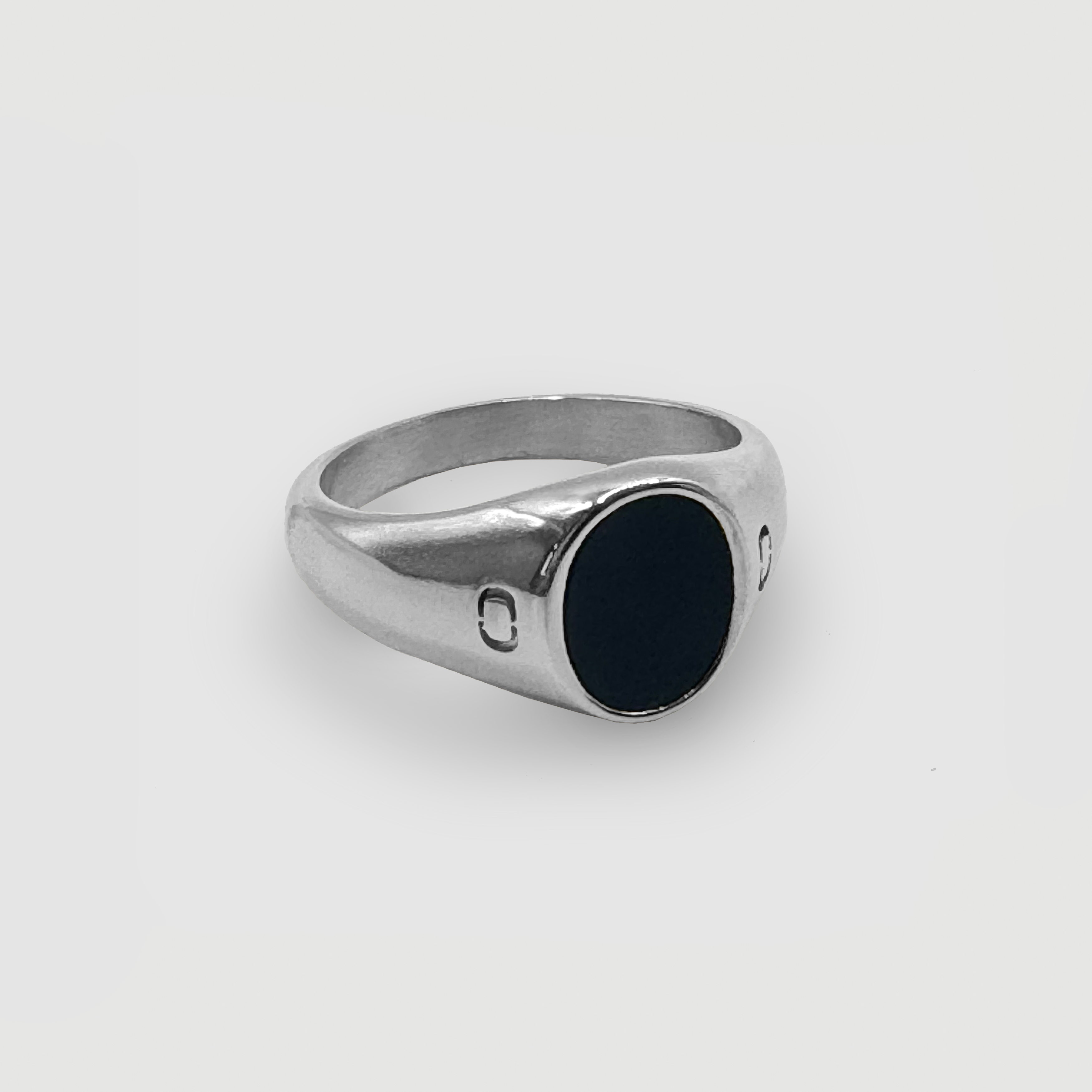 Oval Stone Signet Ring (Silver)