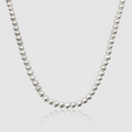 Rounded Real Pearl Necklace (Silver)