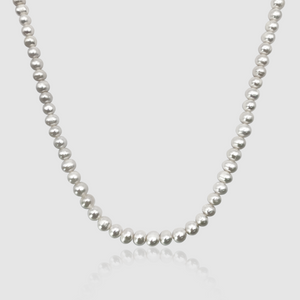 Collana con Perla Vera Arrotondata (Argento)