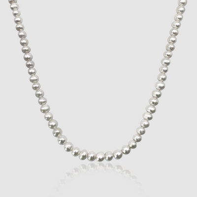 Collier de perles véritables arrondies (argent)