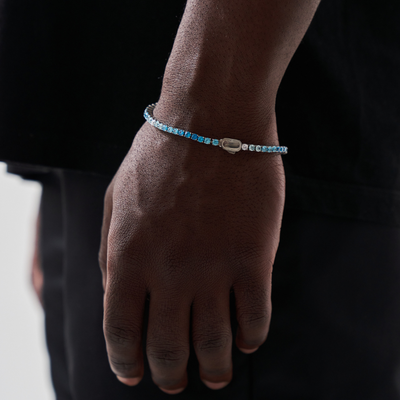 Bracelet Tennis Bleu (Argent) 3mm 