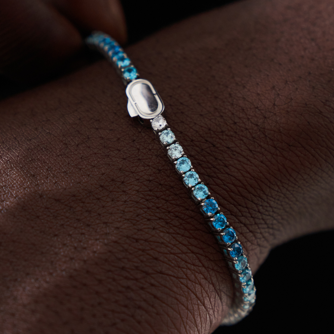 CRAFTD London クラフトロンドン BLUE TENNIS BRACELET 3MM Blue Tennis Bracelet (Silver) 3mm | CRAFTD London