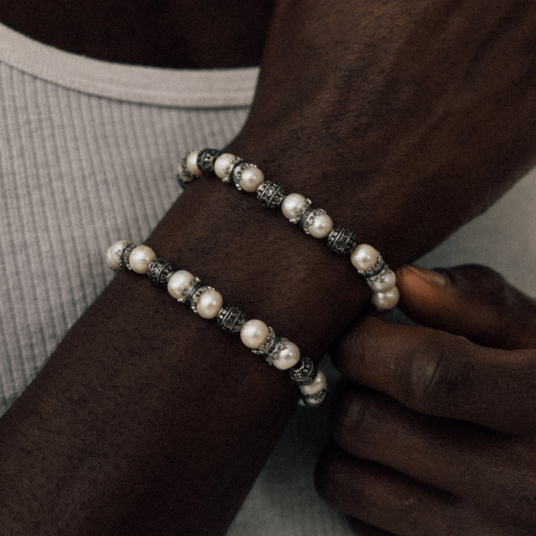 CRAFTDLondon クラフトロンドン CROWN JEWELS PEARL BRACELET Men's Crown Jewels Pearl Bracelet (Silver)