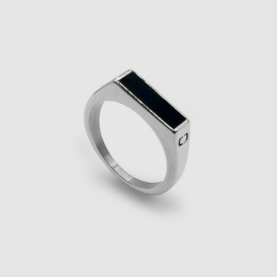 Bague Pierre Rectangulaire (Argent) 