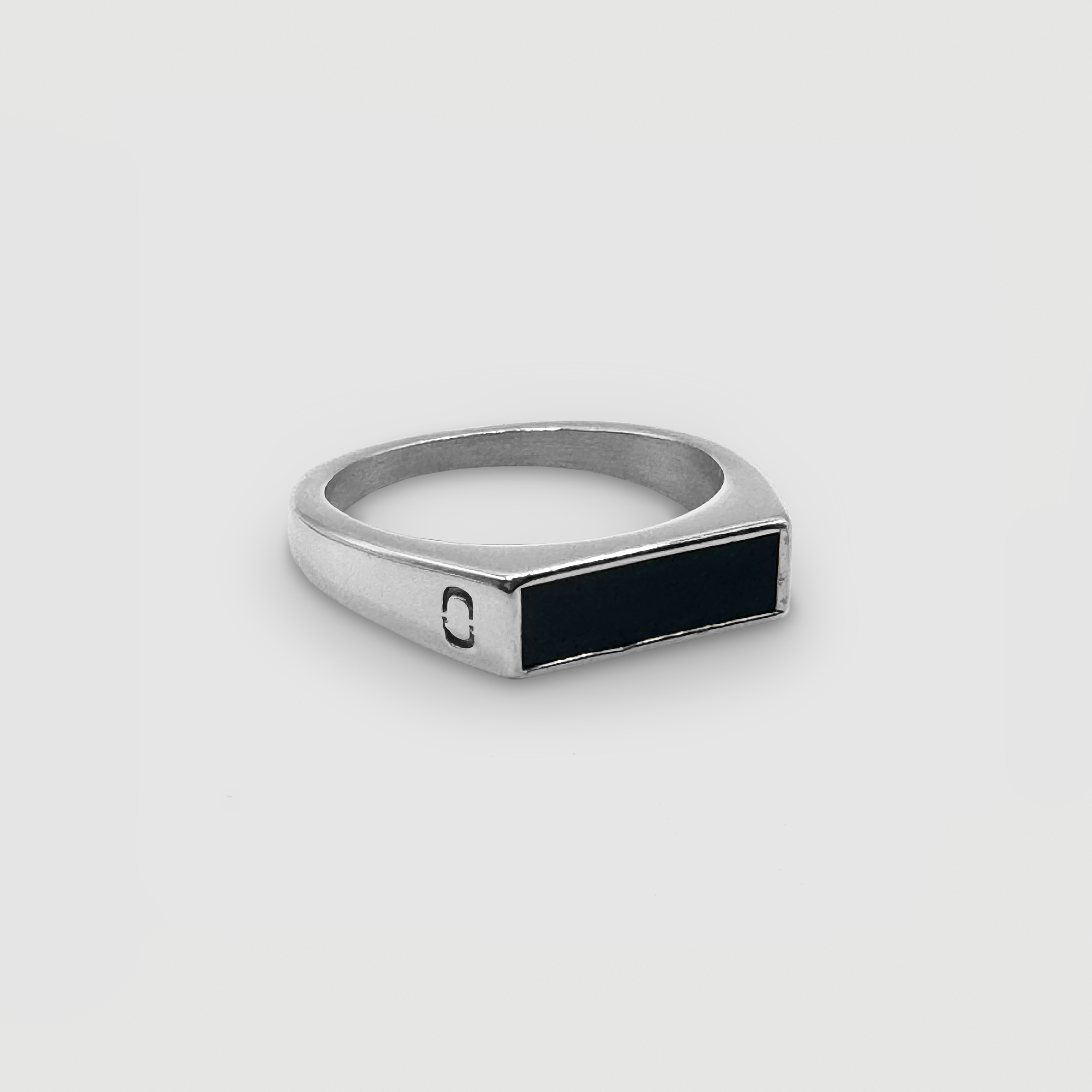 Rectangle Stone Signet Ring (Silver)