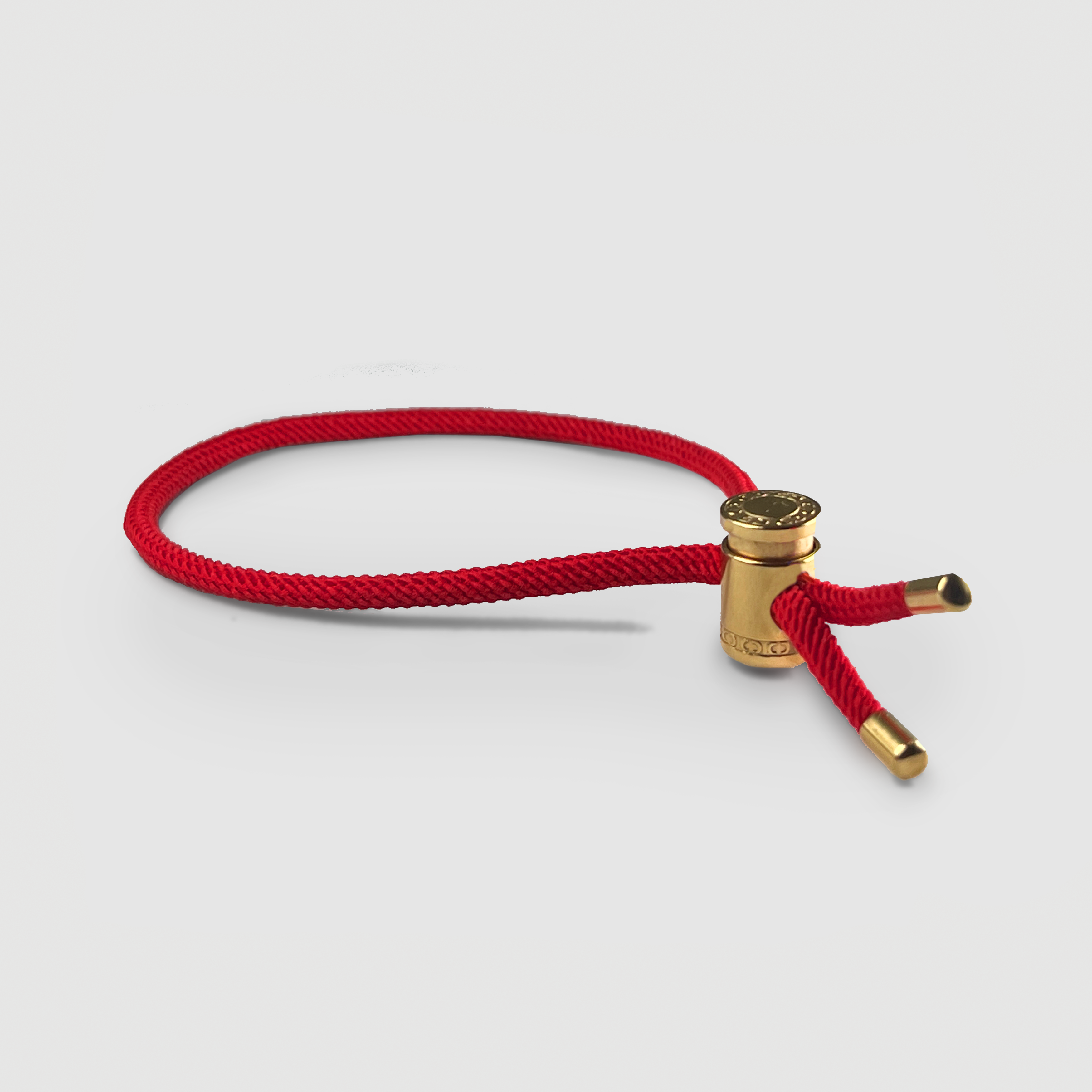 Röd Sladdbygelarmband (Guld)